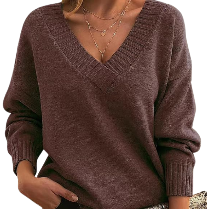Dames trui met V-hals - Chique ontwerp - Zachte stof - Tijdloze elegantie