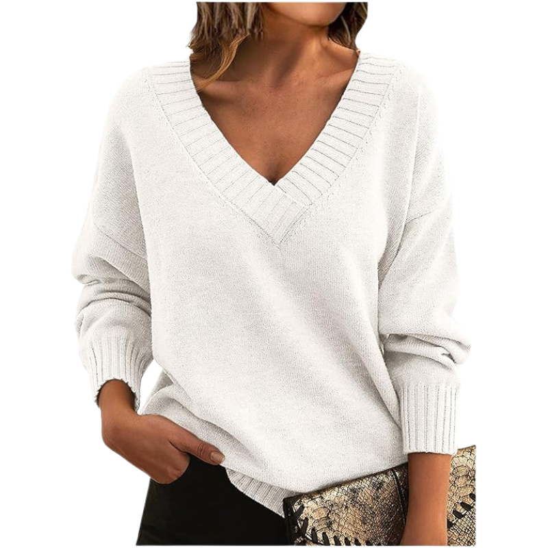 Dames trui met V-hals - Chique ontwerp - Zachte stof - Tijdloze elegantie