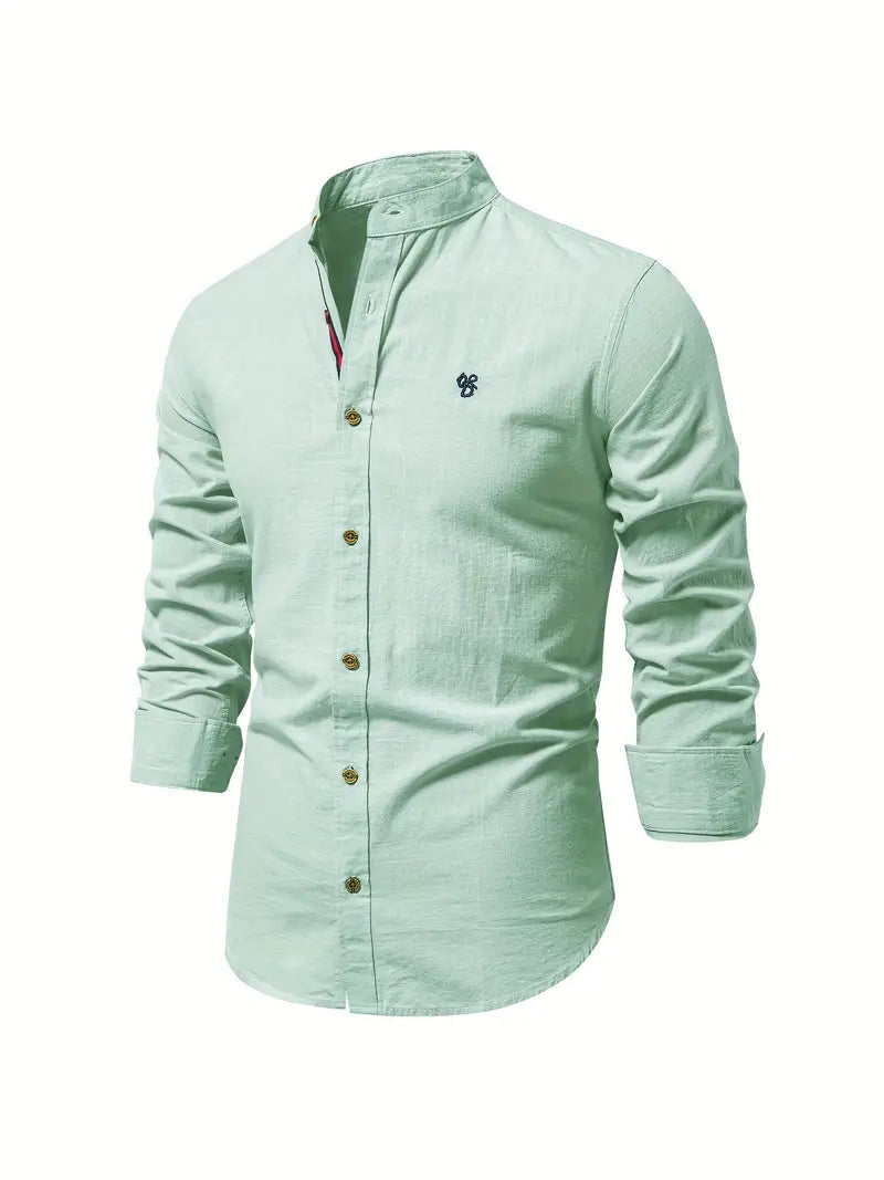 Heren shirt met lange mouwen – Klassieke pasvorm – Hoogwaardige stof – Veelzijdige stijl