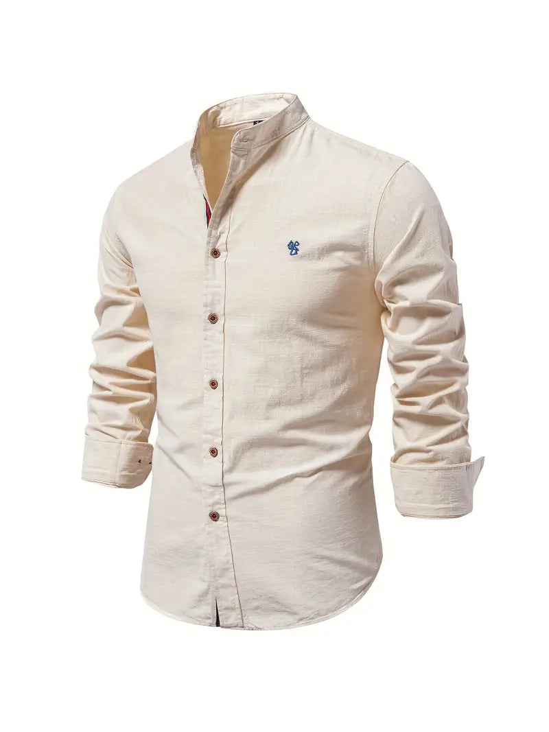 Heren shirt met lange mouwen – Klassieke pasvorm – Hoogwaardige stof – Veelzijdige stijl