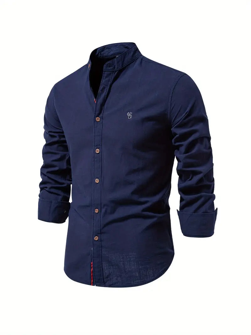 Heren shirt met lange mouwen – Klassieke pasvorm – Hoogwaardige stof – Veelzijdige stijl