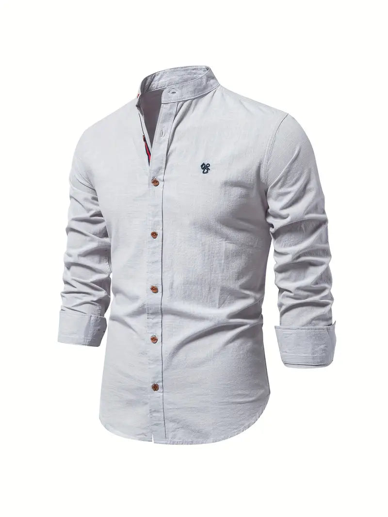 Heren shirt met lange mouwen – Klassieke pasvorm – Hoogwaardige stof – Veelzijdige stijl