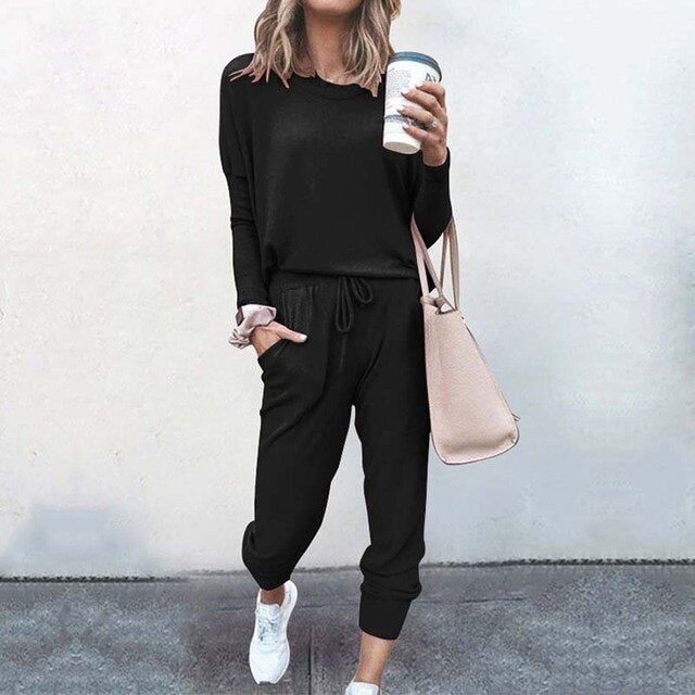 Loungewear-set voor dames – 2-delig trainingspak – Pullover – Joggingbroek