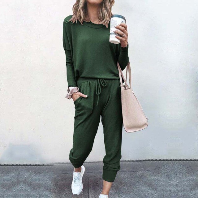 Loungewear-set voor dames – 2-delig trainingspak – Pullover – Joggingbroek