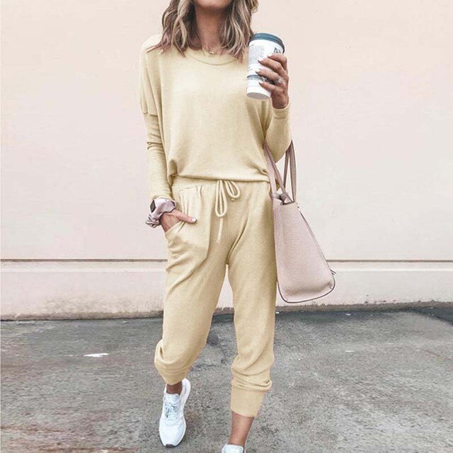Loungewear-set voor dames – 2-delig trainingspak – Pullover – Joggingbroek