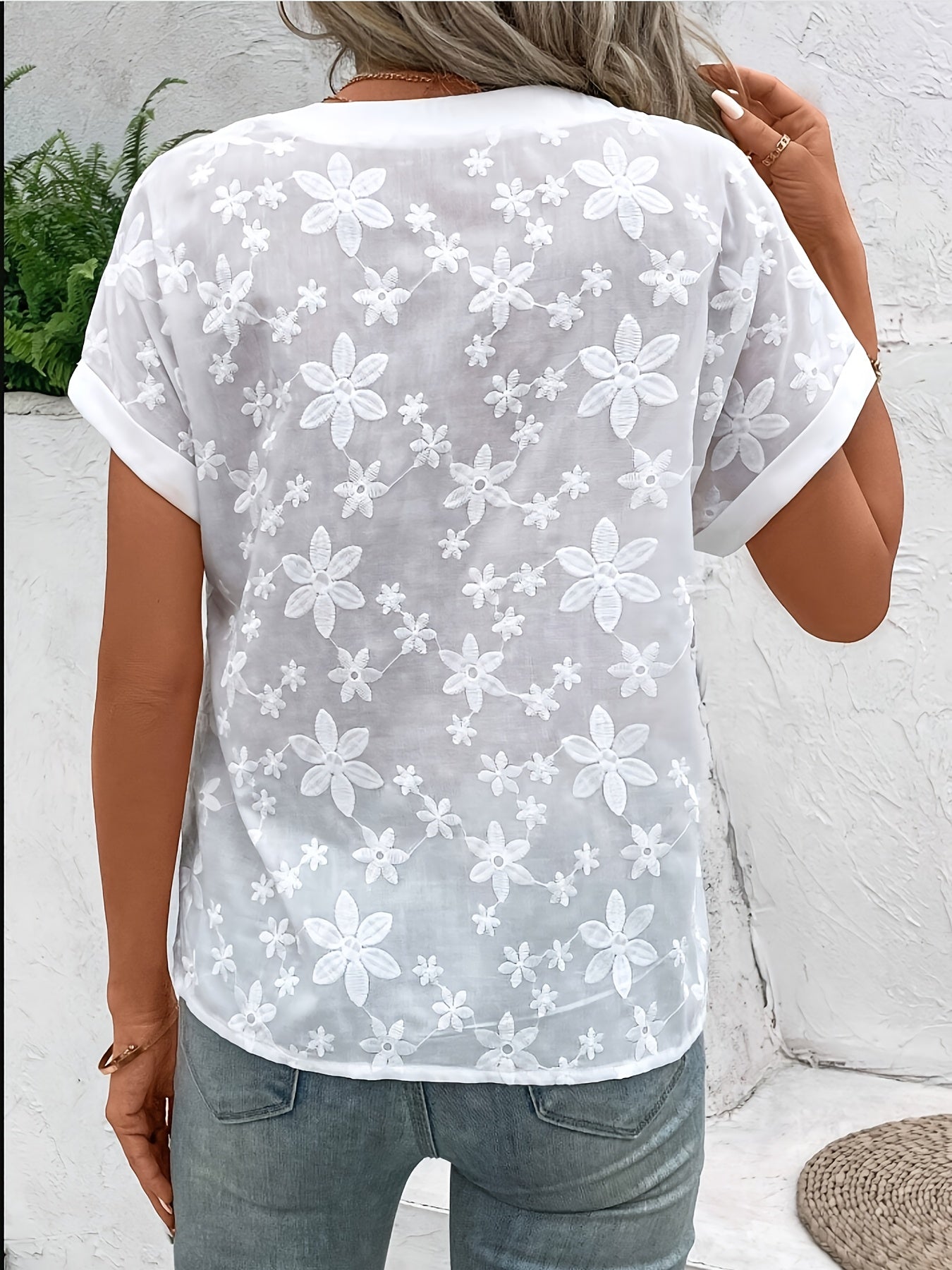Dames Blouse - V-hals Design - Losvallende Pasvorm-3