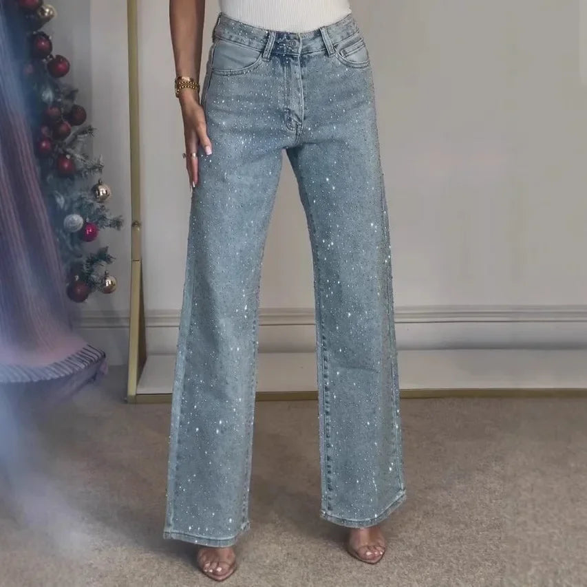 Sparkling jeans voor dames β Relaxed fit β Hoge taille β Stijlvolle look