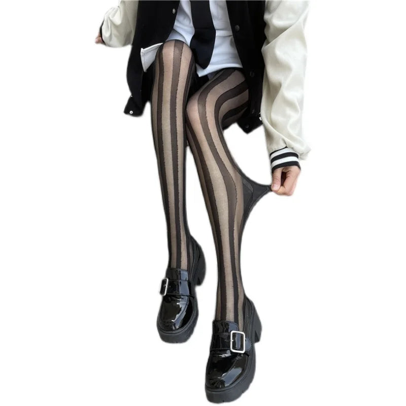 Dameslegging – Verticale strepen – Beenverlengend effect – Hoogwaardig materiaal