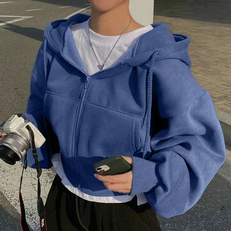 Winterhoodie voor dames – Kort model – Losse pasvorm – Trendy stijl