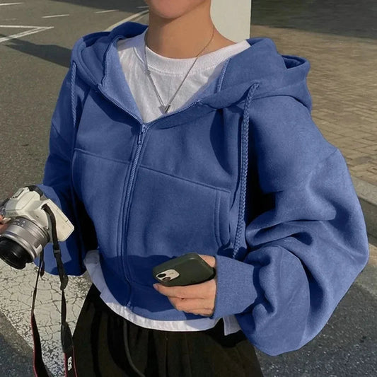 Winterhoodie voor dames – Kort model – Losse pasvorm – Trendy stijl