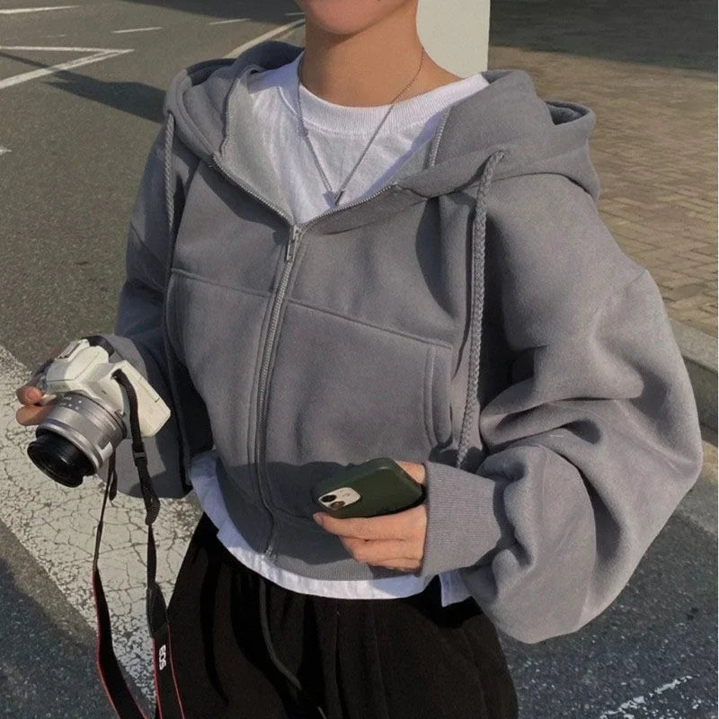 Winterhoodie voor dames – Kort model – Losse pasvorm – Trendy stijl