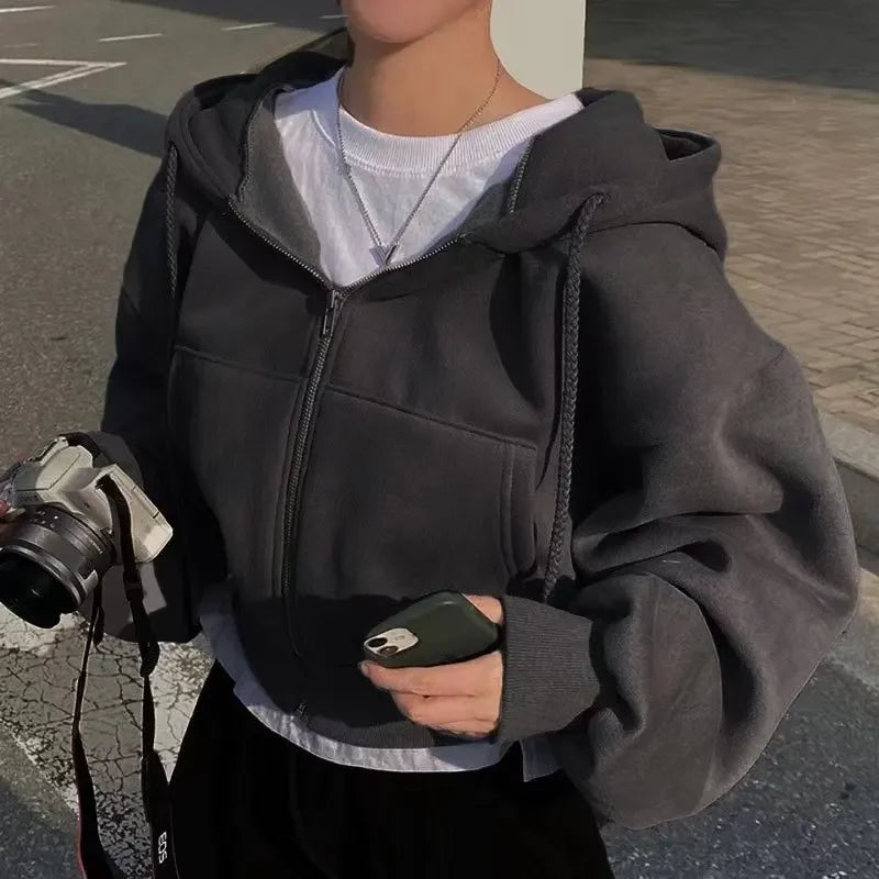 Winterhoodie voor dames – Kort model – Losse pasvorm – Trendy stijl