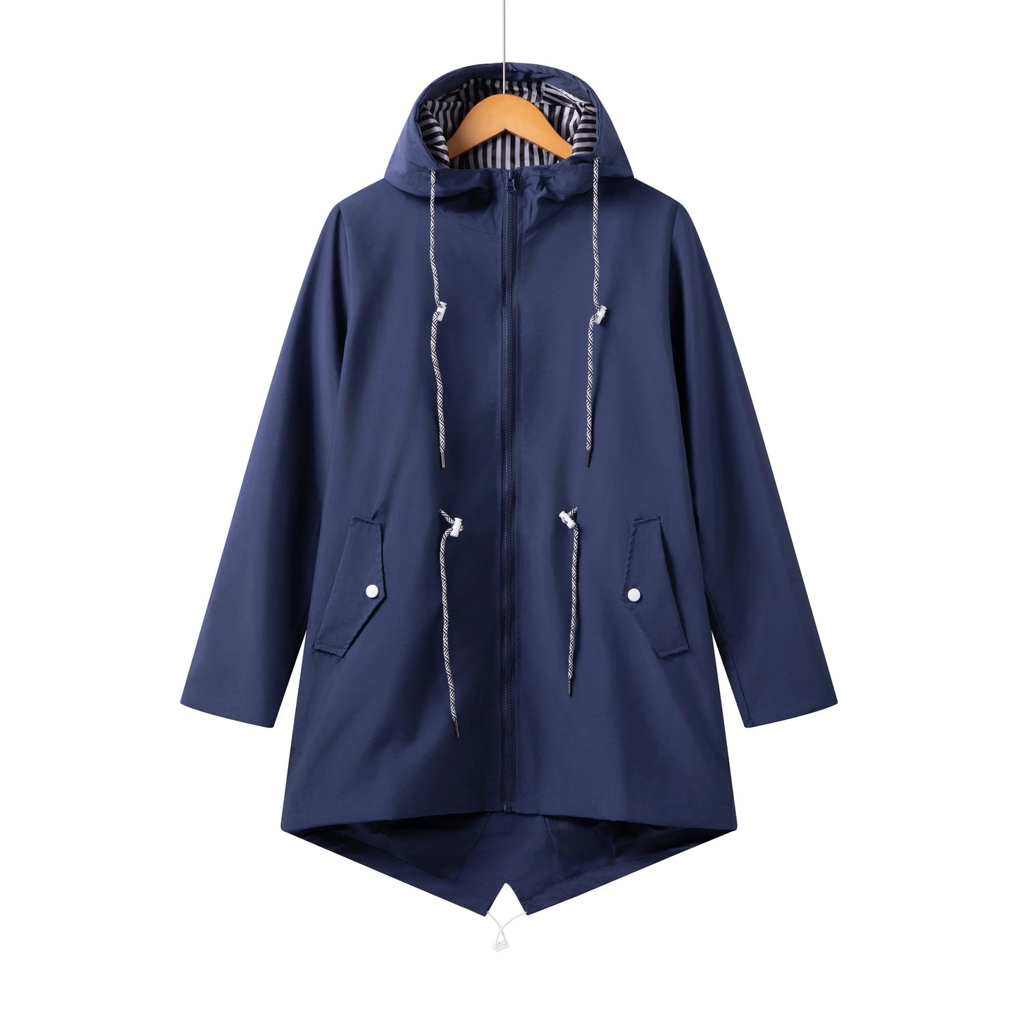 Dames trenchcoat - waterdicht - met capuchon - lichtgewicht ontwerp
