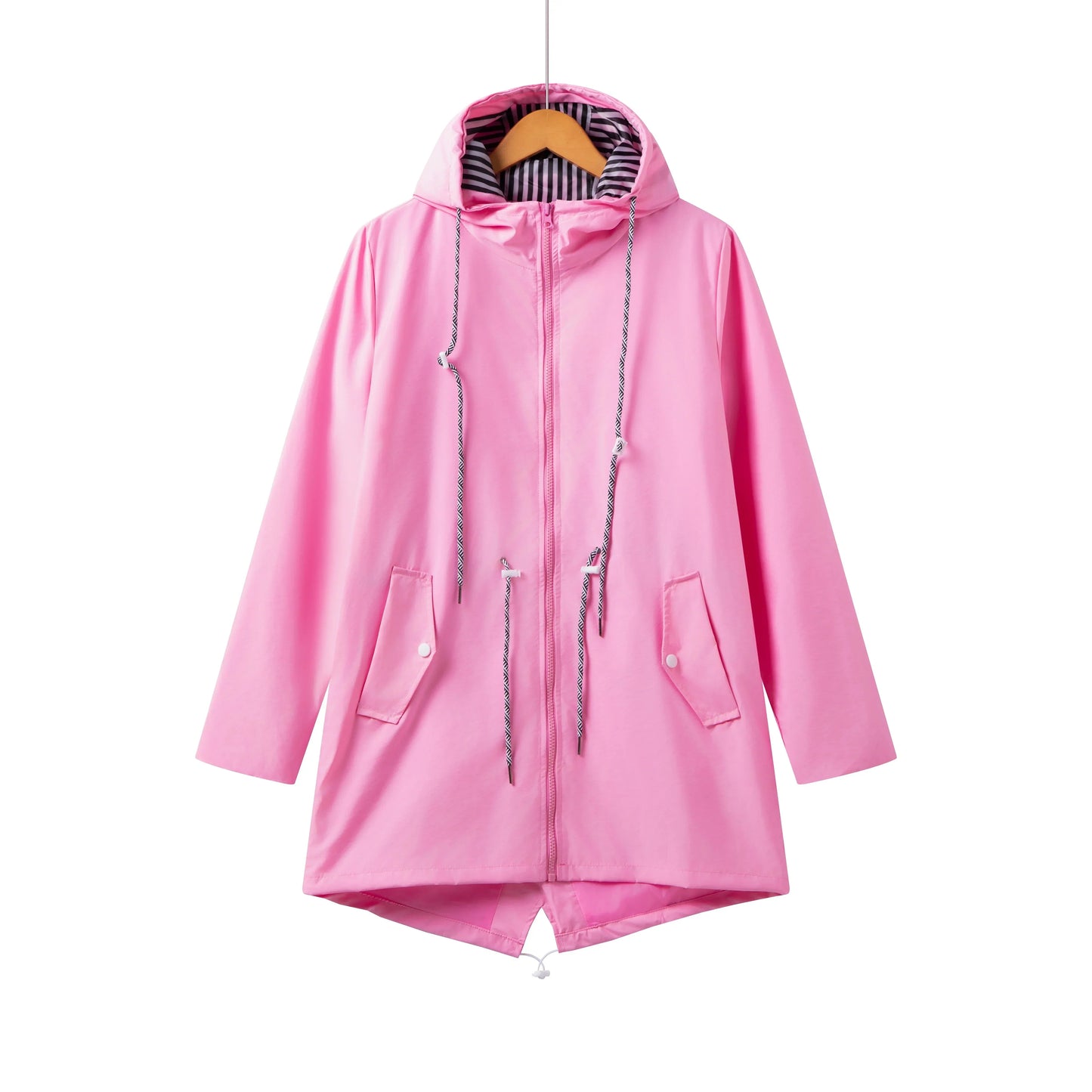 Dames trenchcoat - waterdicht - met capuchon - lichtgewicht ontwerp