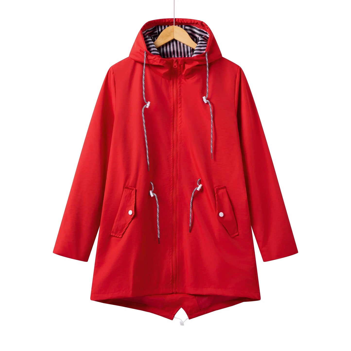 Dames trenchcoat - waterdicht - met capuchon - lichtgewicht ontwerp