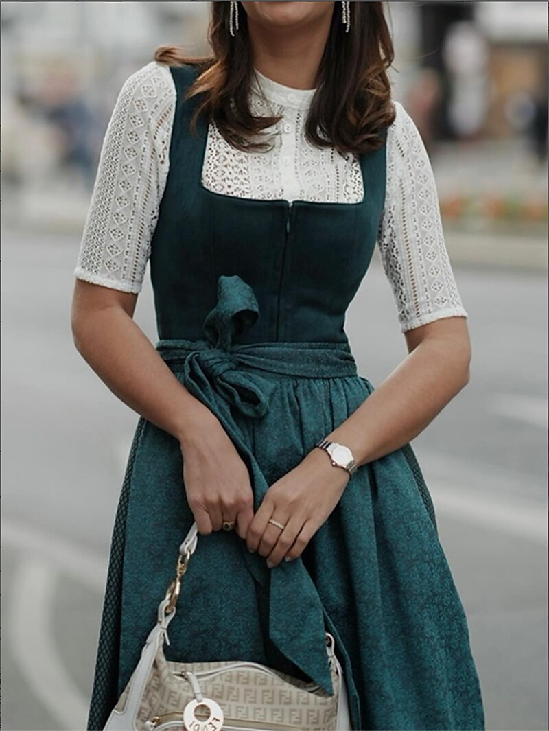 Dirndl voor dames in donkergroen – Oktoberfest | Klassieke klederdracht met een elegante touch