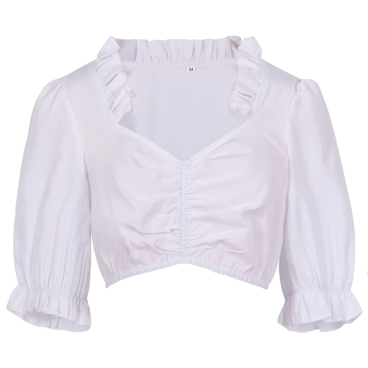 Dirndljurk in champagnegoud – Oktoberfest | Elegante traditionele jurk met schort en blouse