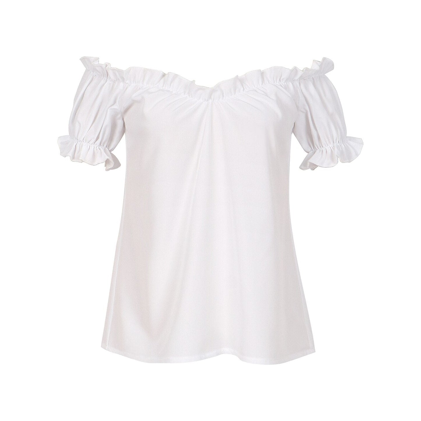 Dirndljurk in champagnegoud – Oktoberfest | Elegante traditionele jurk met schort en blouse