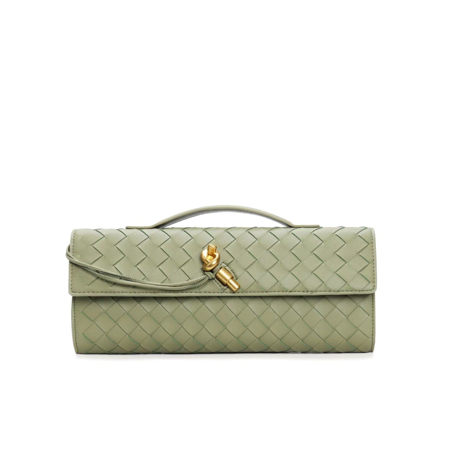Leren clutch voor dames – Hoogwaardig rundleer – Moderne gevlochten look – Veelzijdige draagmogelijkheden