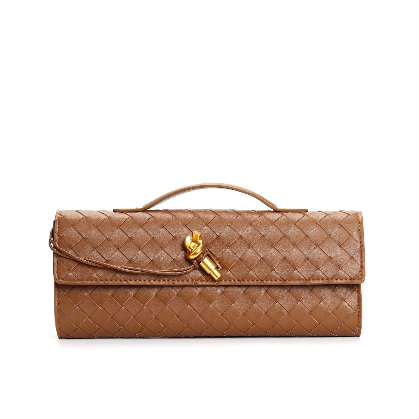 Leren clutch voor dames – Hoogwaardig rundleer – Moderne gevlochten look – Veelzijdige draagmogelijkheden