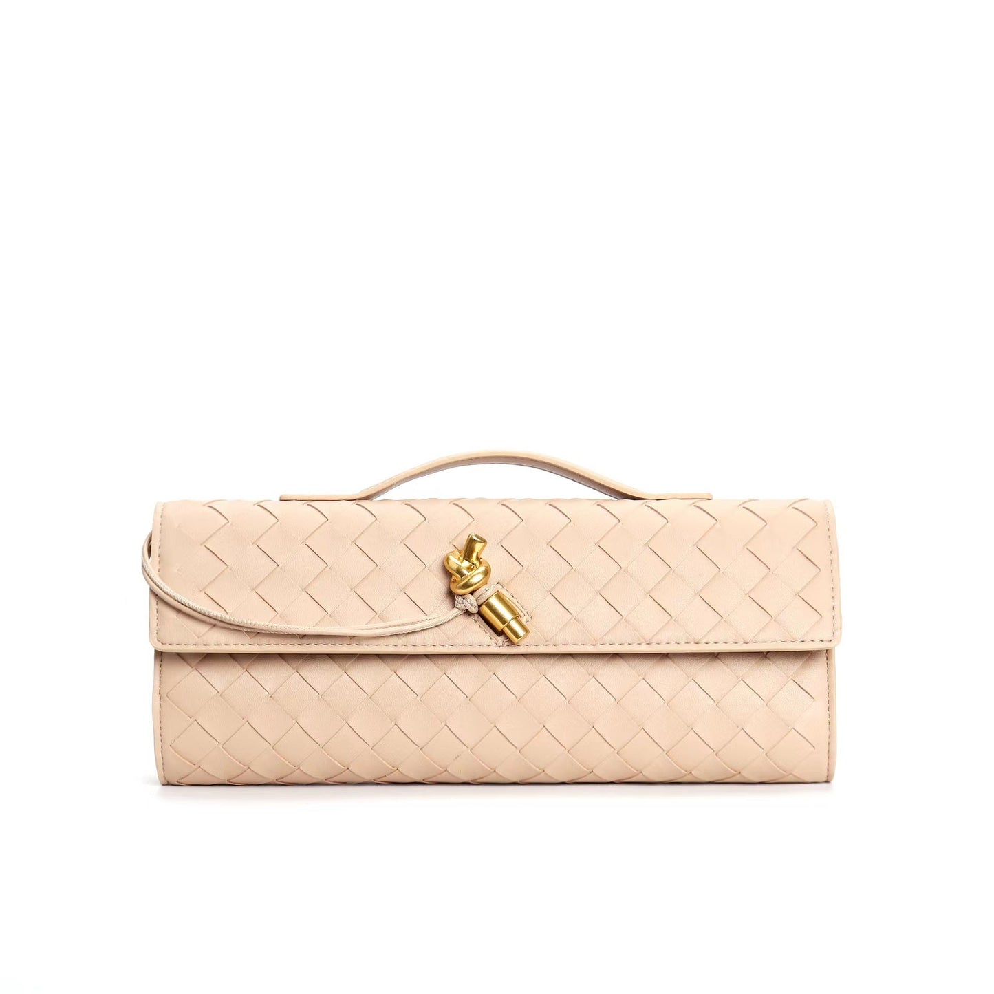 Leren clutch voor dames – Hoogwaardig rundleer – Moderne gevlochten look – Veelzijdige draagmogelijkheden