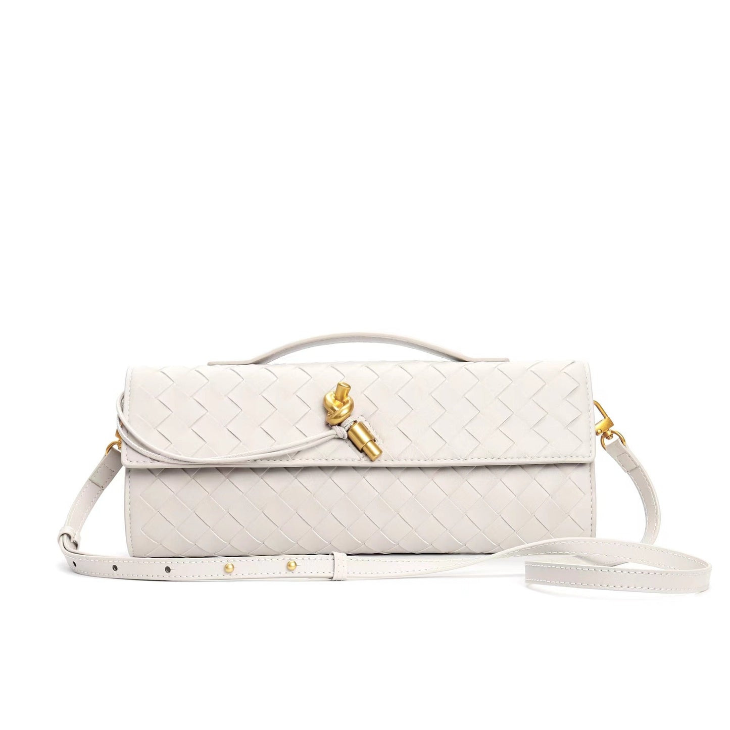 Leren clutch voor dames – Hoogwaardig rundleer – Moderne gevlochten look – Veelzijdige draagmogelijkheden