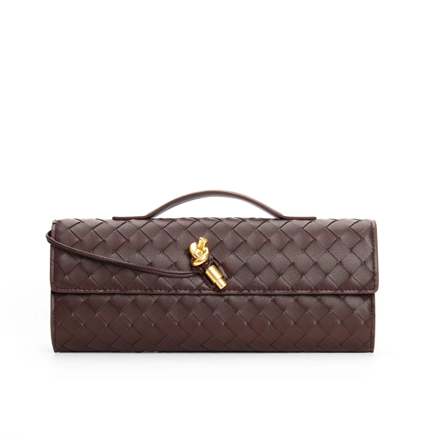 Leren clutch voor dames – Hoogwaardig rundleer – Moderne gevlochten look – Veelzijdige draagmogelijkheden