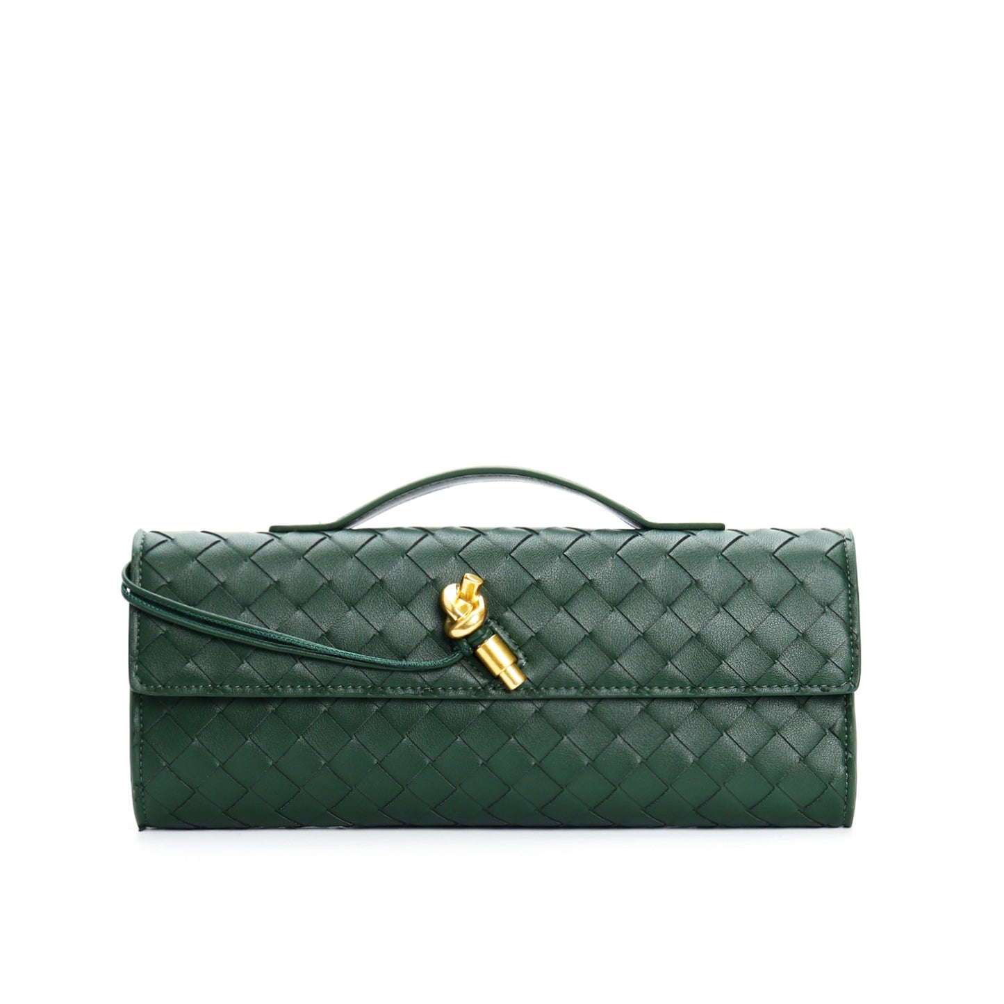 Leren clutch voor dames – Hoogwaardig rundleer – Moderne gevlochten look – Veelzijdige draagmogelijkheden