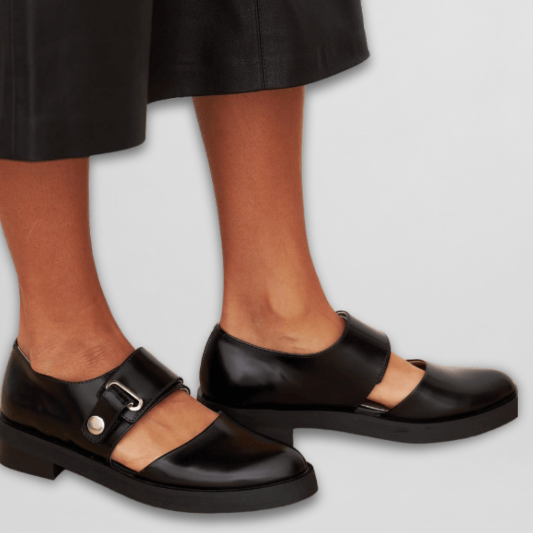 Dames Mary Janes schoenen - Elegant ontwerp - Comfortabele blokhak - Oversized metalen gesp