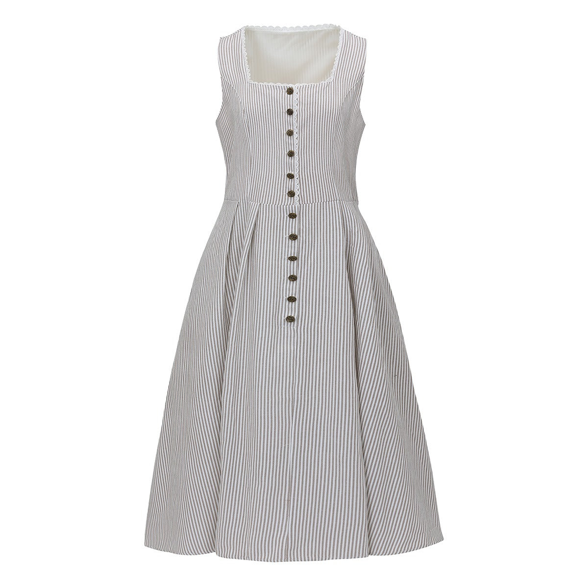 Elegante blauwe dirndl – Oktoberfest | Driedelig met blouse en decoratief schort