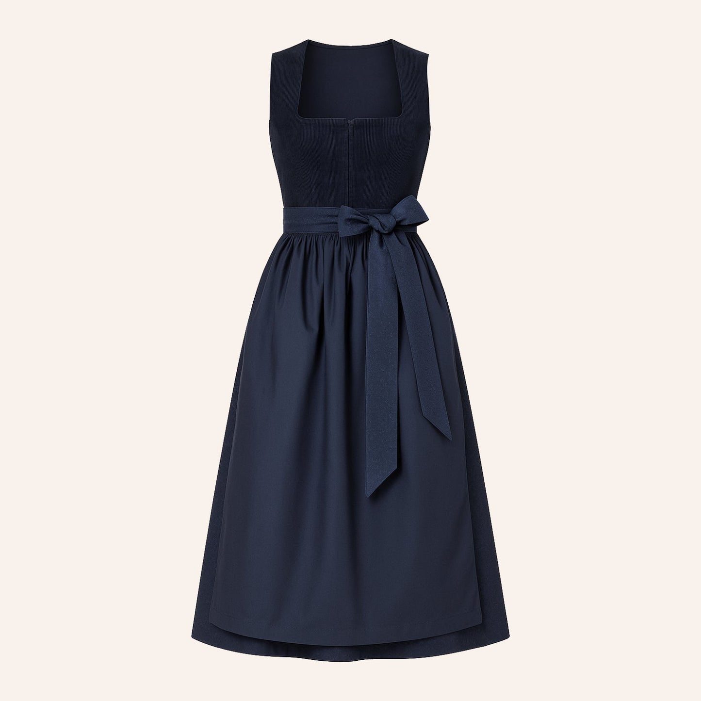 Elegante dirndljurk in marineblauw – Oktoberfest | Stijlvolle klederdracht met schort