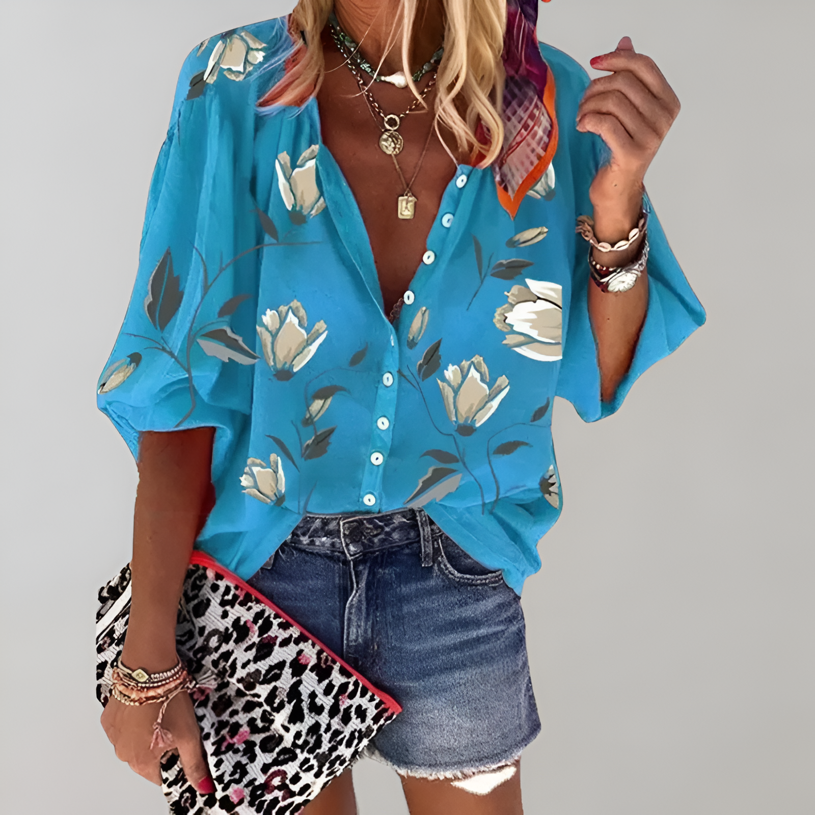 Damesblouse – Bloemenprint – Lichtgewicht stof – Zomerse stijl