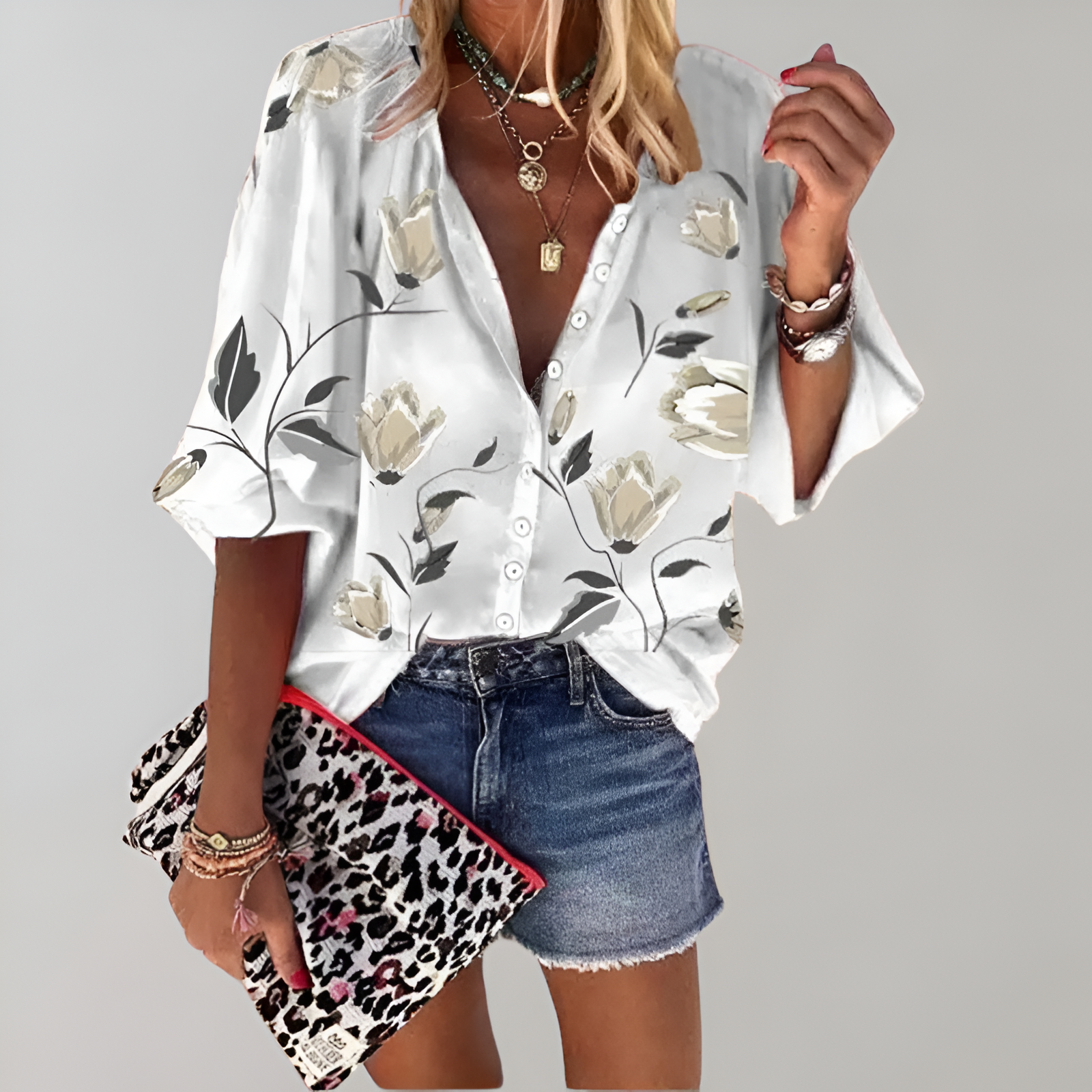 Damesblouse – Bloemenprint – Lichtgewicht stof – Zomerse stijl