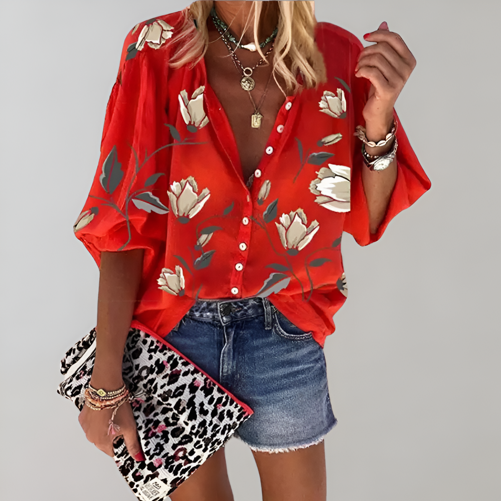 Damesblouse – Bloemenprint – Lichtgewicht stof – Zomerse stijl