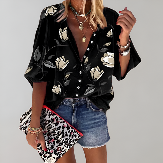 Damesblouse – Bloemenprint – Lichtgewicht stof – Zomerse stijl