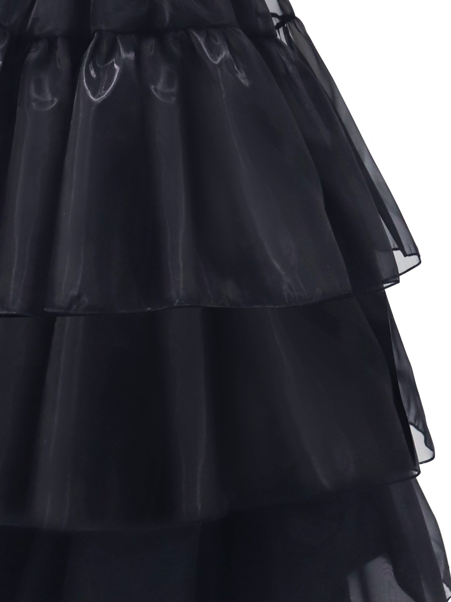 Gothic Ruffle Halloween-filmkostuumjurk voor dames | Gelaagde midi-set