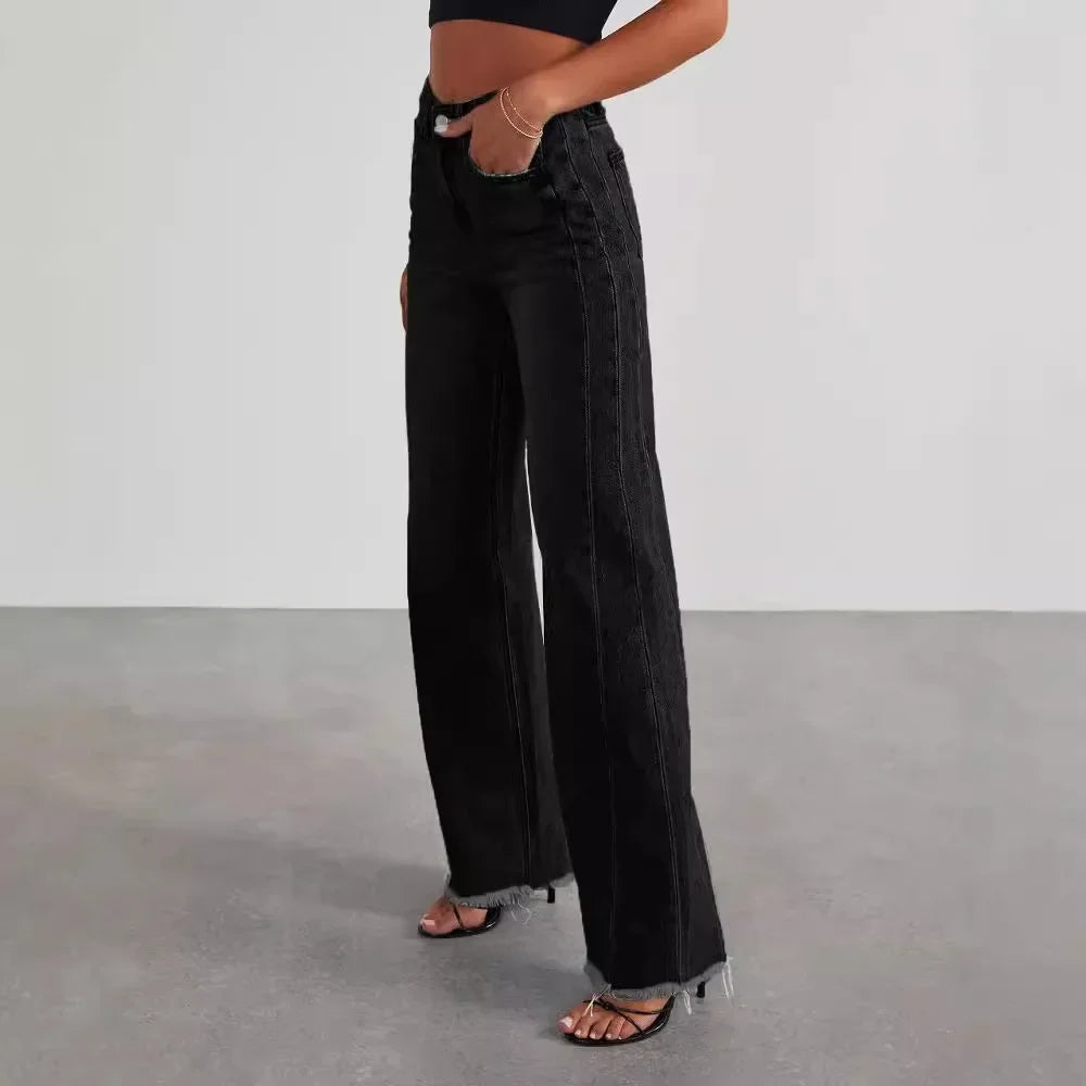 Damesdenim – Wijde pasvorm – Grijs gewassen look – Duurzaam materiaal