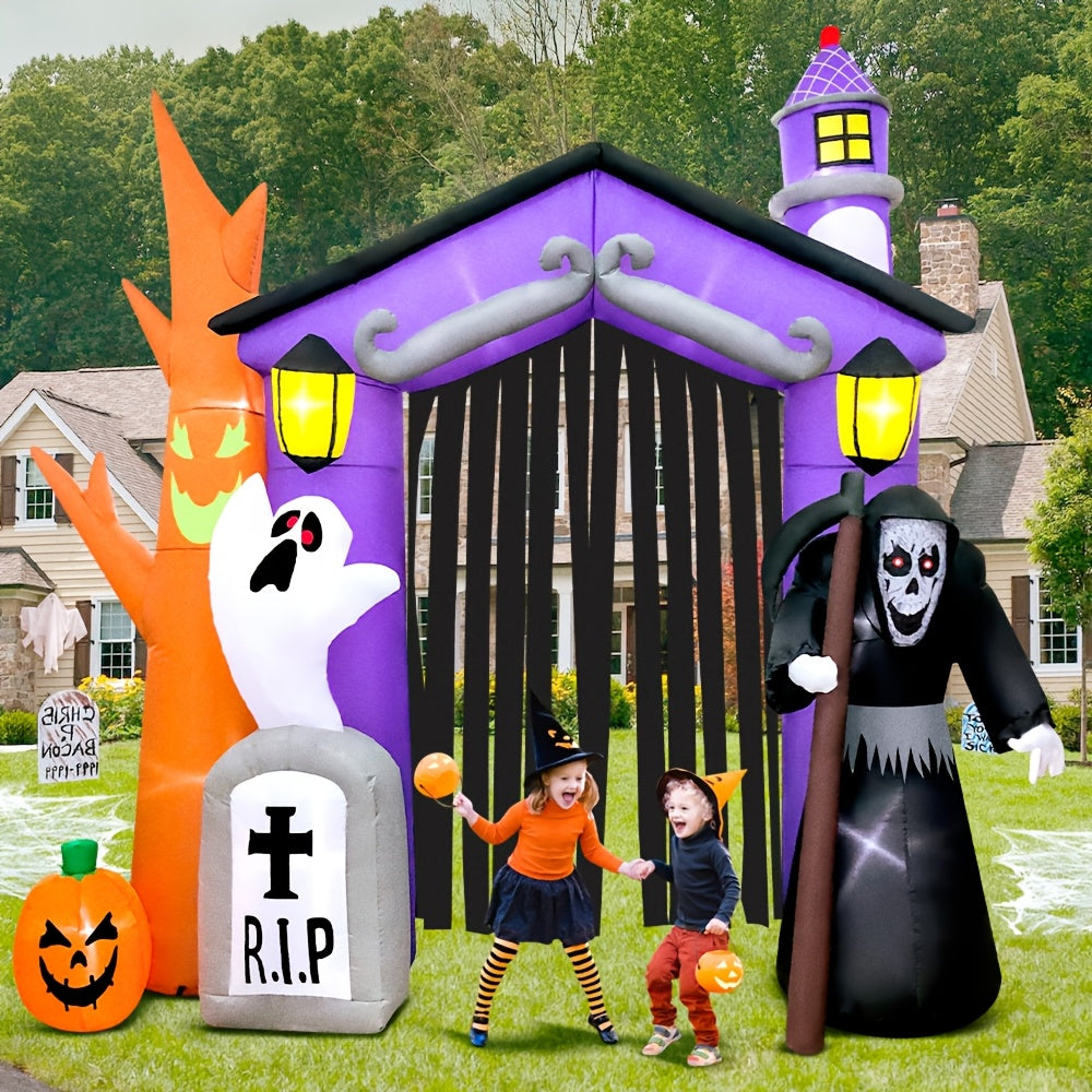 Halloween Spookachtige Opblaasbare Boogdecoratie | Lichtgevende Tuiningang