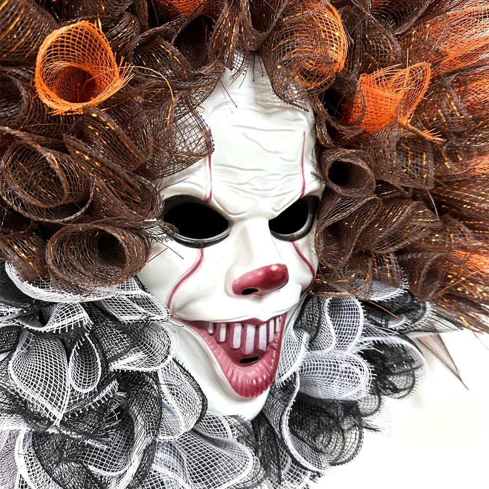 Halloween enge clown gaaskrans | Griezelige voordeurdecoratie