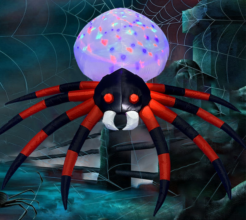 Halloween gigantische opblaasbare spin decoratie | Glowing LED tuindisplay