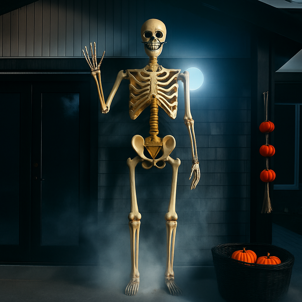 Halloween gigantische skeletdecoratie voor buiten
