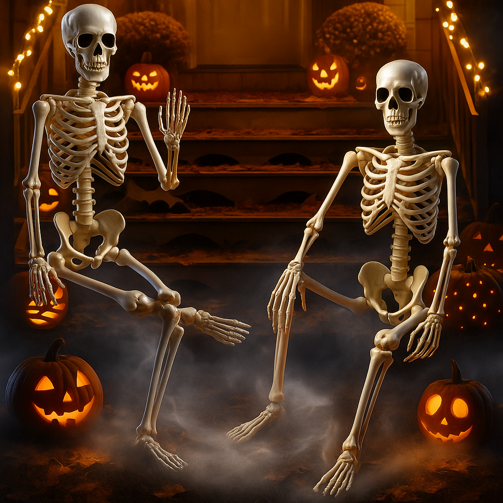 Halloween gigantische skeletdecoratie voor buiten