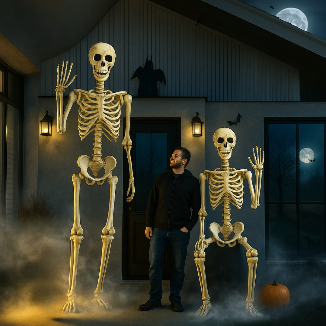 Halloween gigantische skeletdecoratie voor buiten