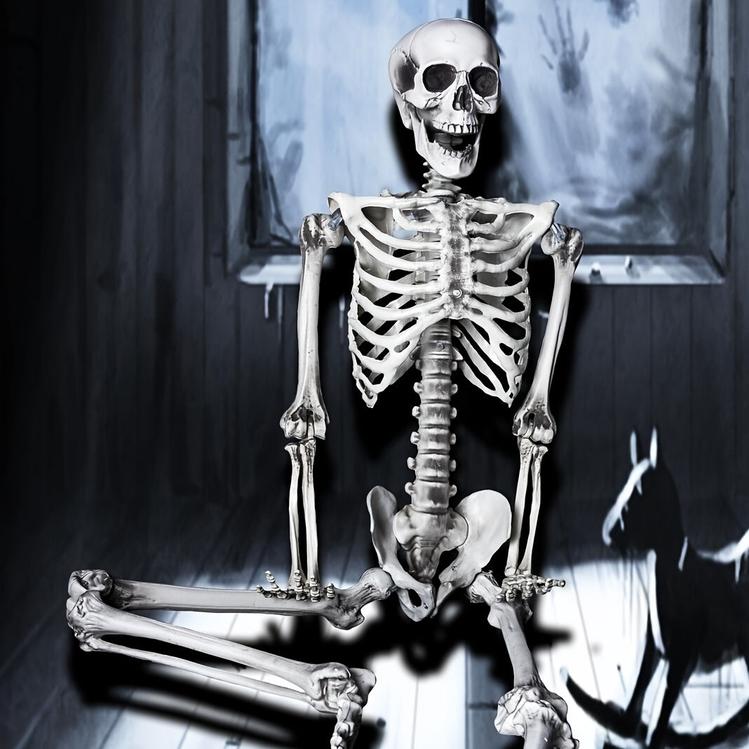 Halloween levensgrote, poseerbare skeletdecoratie