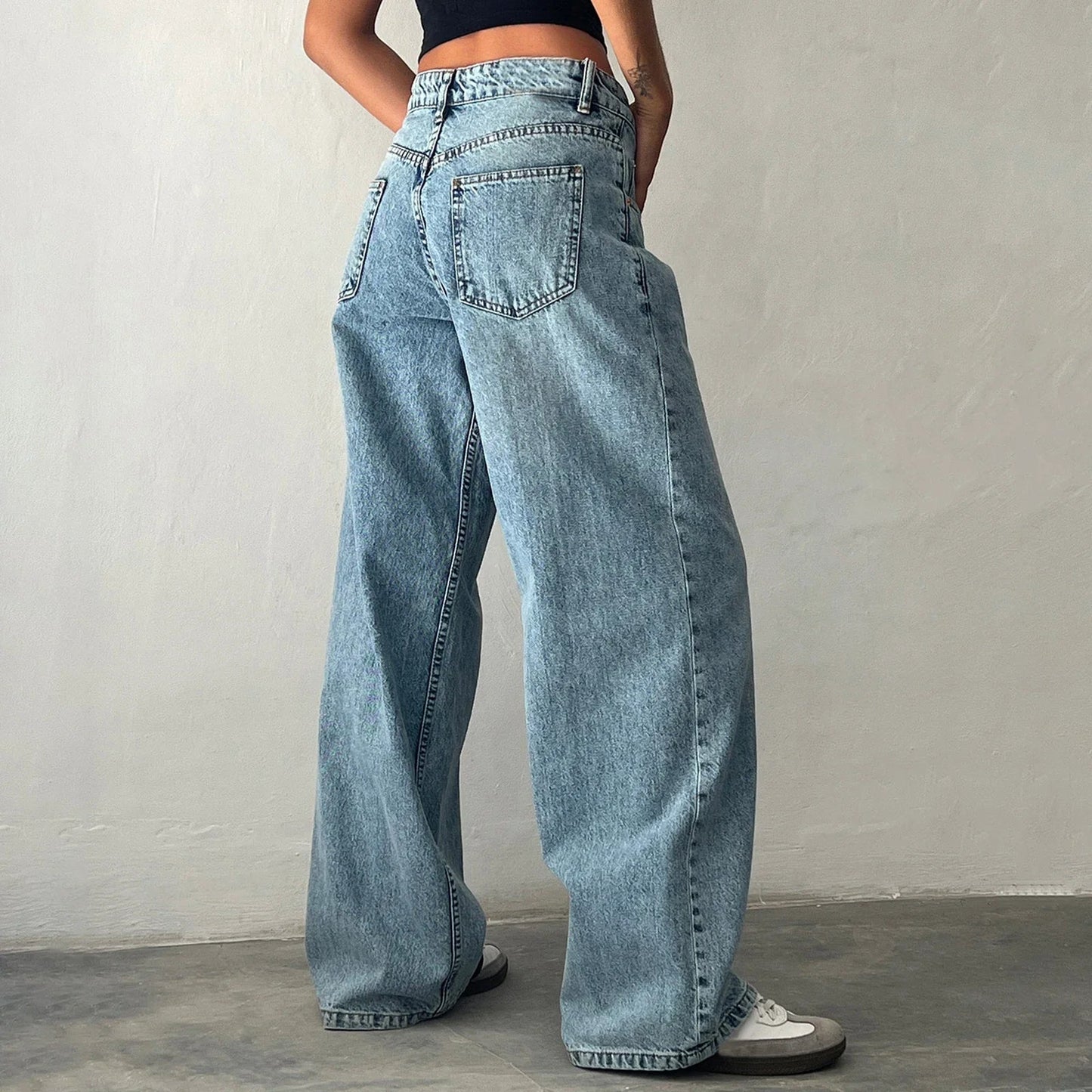 Damesjeans – Wijde pijpen – Lichte vintage wassing – Comfortabele pasvorm