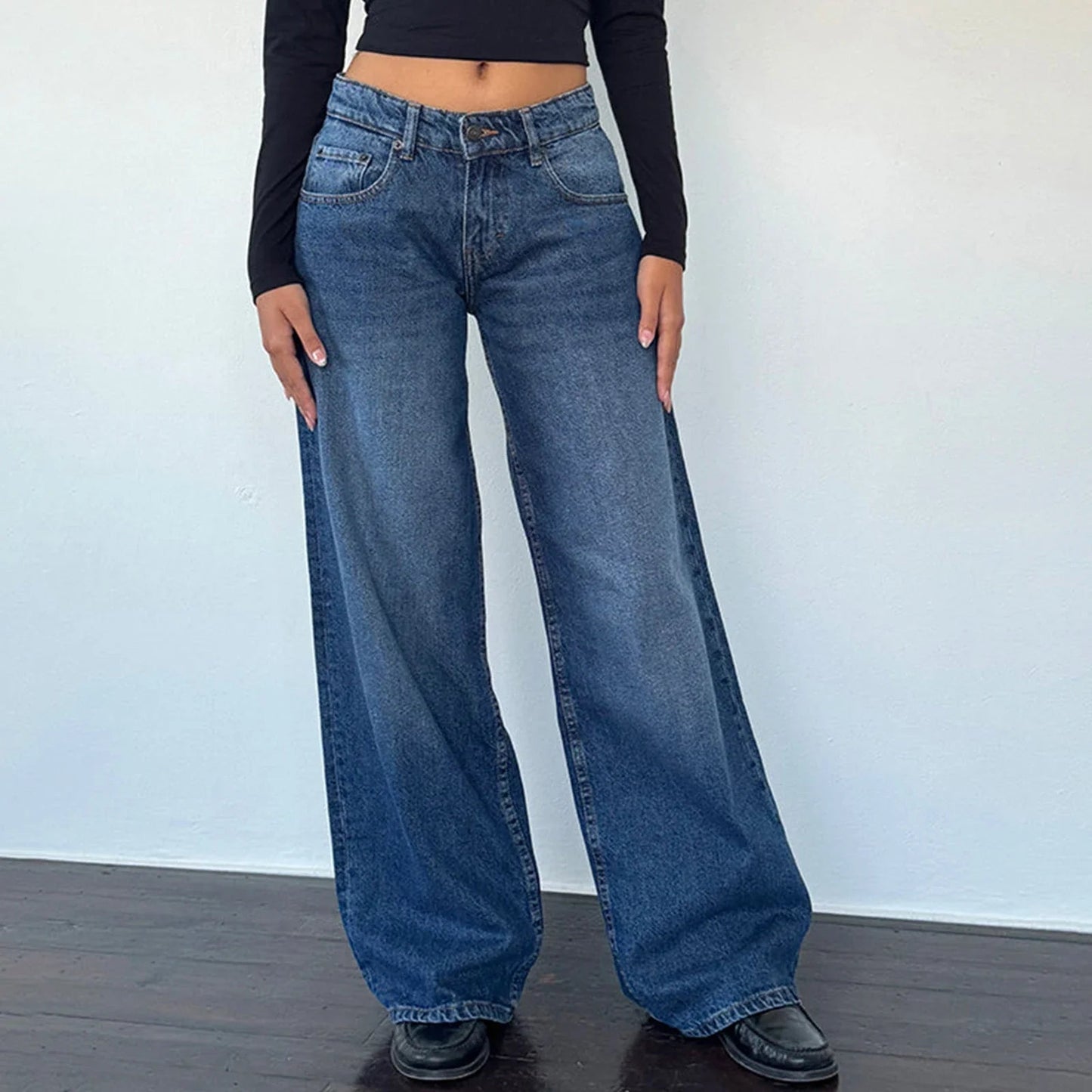 Damesjeans – Wijde pijpen – Lichte vintage wassing – Comfortabele pasvorm