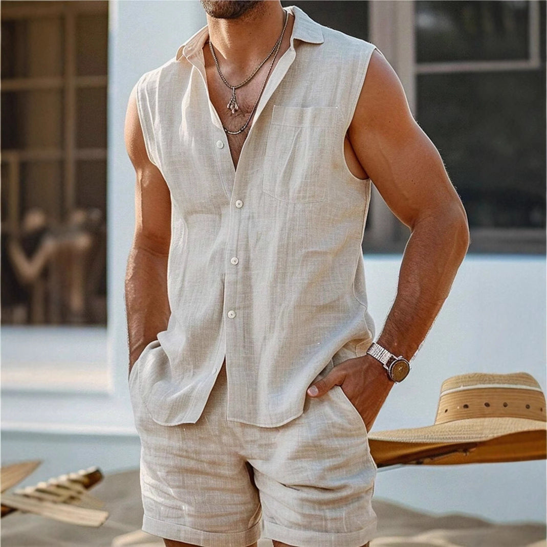 Heren mouwloos shirt – mouwloos ontwerp – casual look – lichtgewicht comfort