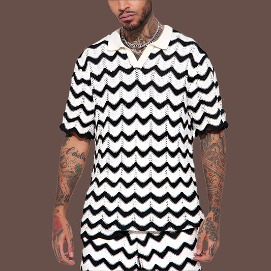Heren poloshirt – Zigzagtextuur – Lichtgewicht comfort – Veelzijdig gebruik