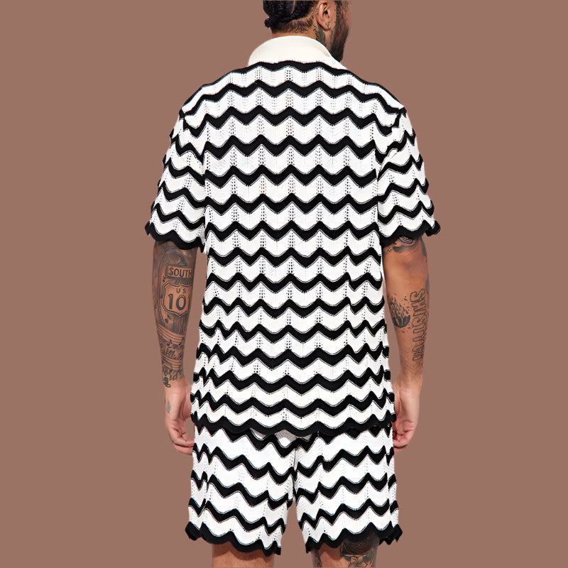 Heren poloshirt – Zigzagtextuur – Lichtgewicht comfort – Veelzijdig gebruik