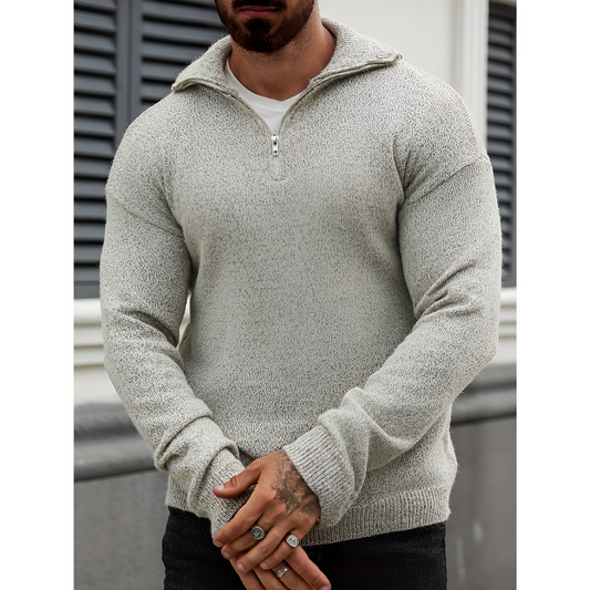 Heren Trui - Gebreid - Halve Rits - Modern Design
